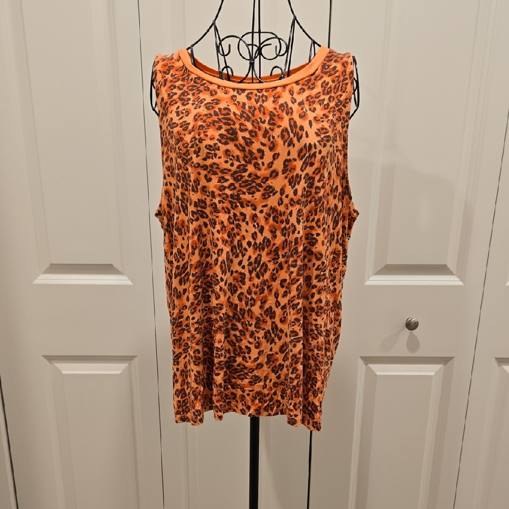 ❤️EUC Torrid Orange Leopard Print Tank Top